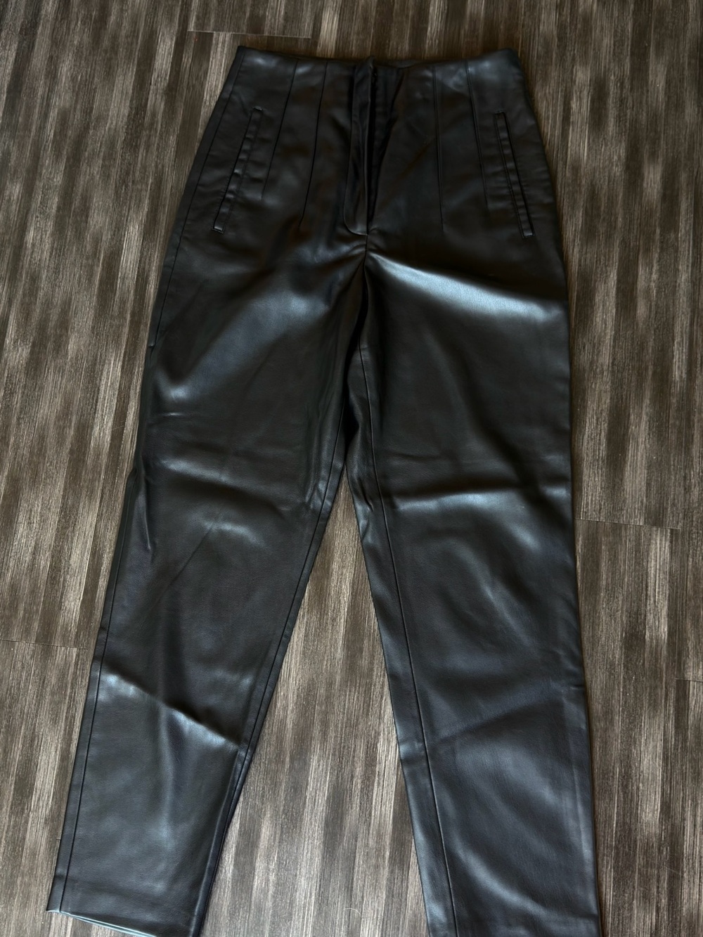 Zara Black Faux Leather Pants women’s size small